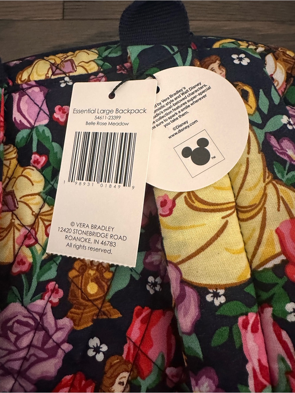 Vera Bradley Limited Edition Disney’s Belle Large Backpack NWT - Picture 16 of 16